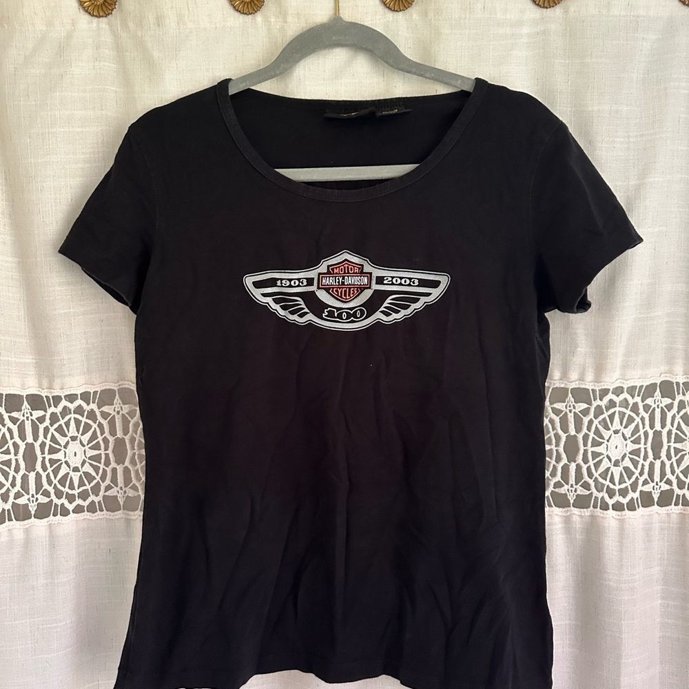 Harley-Davidson Black Short Sleeve Tee with Winged Emblem